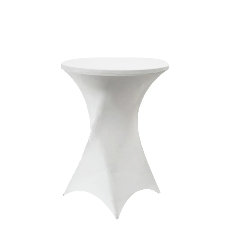 10pcs White Lycra Dry Bar Cover Cocktail Table Cover Cloth For