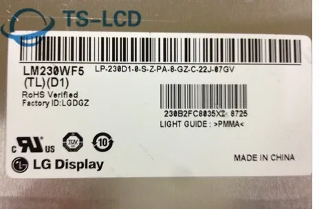 Тест оригинального класса A хорошее качество LM230WF5 TLD1 TLF1 TLG1 23 дюйма TFT-LCD панель один год гарантии