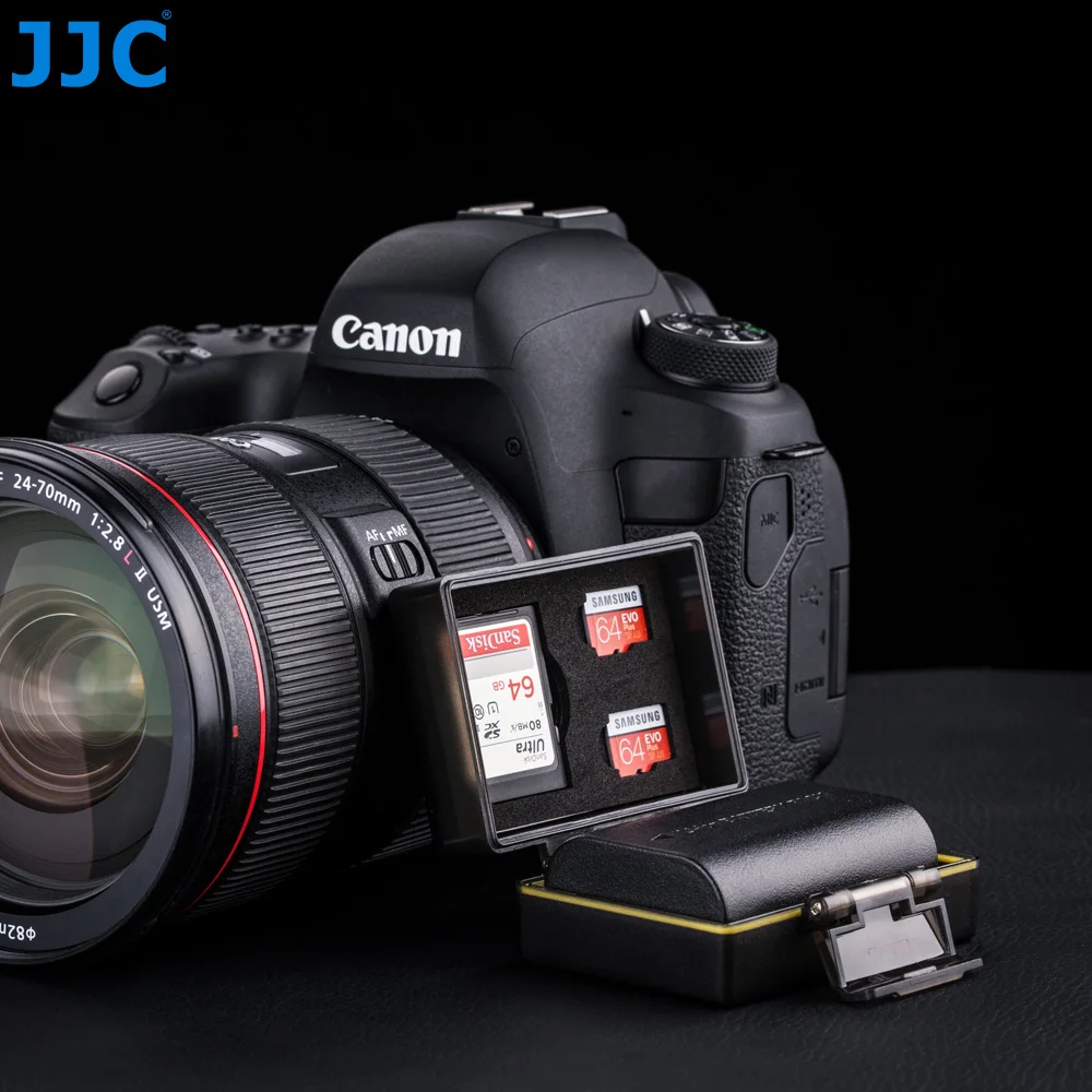 Камера JJC держатель батареи сумка для Canon LP E6/LP E6N/LP E17/sony NP FW50/Fujifilm W126 SD/MSD/TF