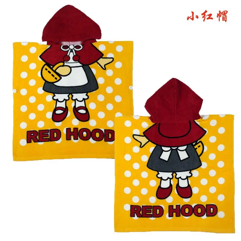 Банные халаты для маленьких девочек с героями мультфильма «Алиса»; 9 стилей; банный халат с изображением животных; Детские банные костюмы; сезон весна-осень; ночная рубашка с капюшоном с изображением животных - Цвет: Red Hat