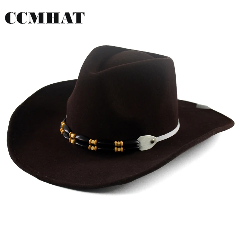 CCMHAT Black Cowboy Hats For Men Winter 100 Wool Casual Western Cowboy