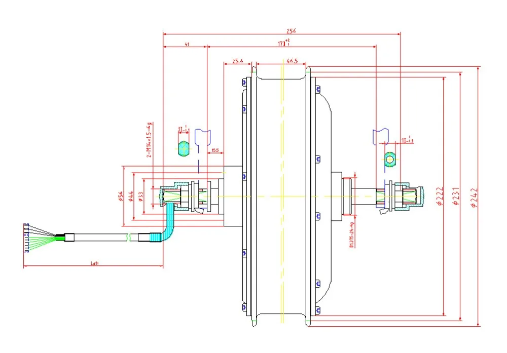 Clearance Free shipping V3 45H magnet 3000W motor with 170mm fork size AWG 11 phase wire 2 sets hall sensor for electric fat bike 14
