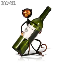Tooarts обезьяна металлический держатель для вина в форме животного держатель вина полка скульптура Держатель Бутылки Кухня Бар Дисплей Декор для полки