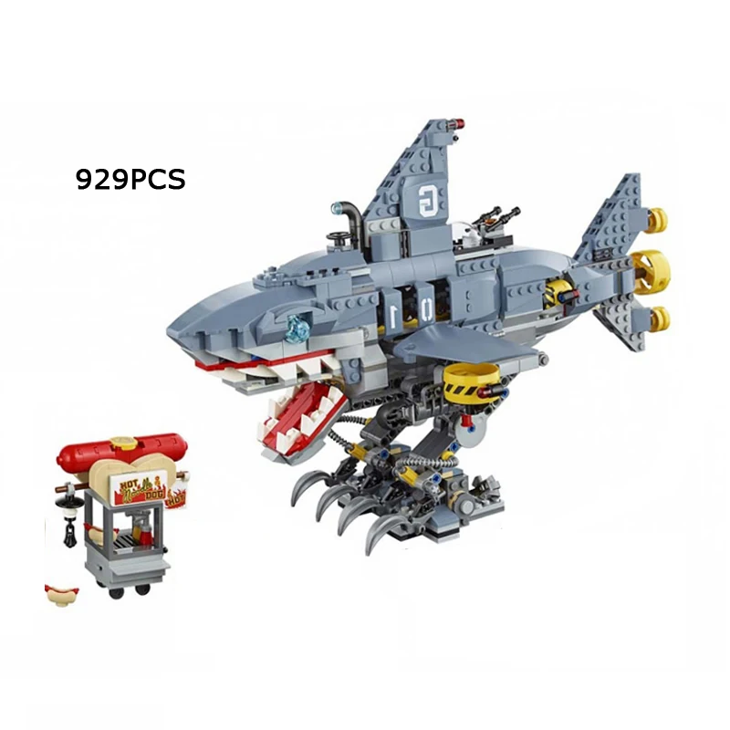 

New Ninja Movie Garmadon Shark Mech Walking Robot Building Block Llolyd Fisher Figures Hotdog Bricks 70656 Toys for Kids Gifts