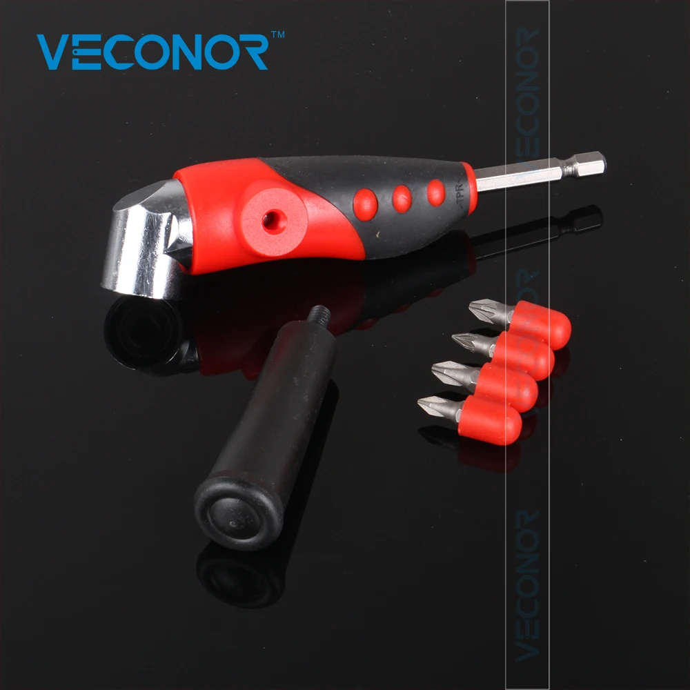 Angled Screwdriver Drill 4 Bits Offset screwdriver attachment for