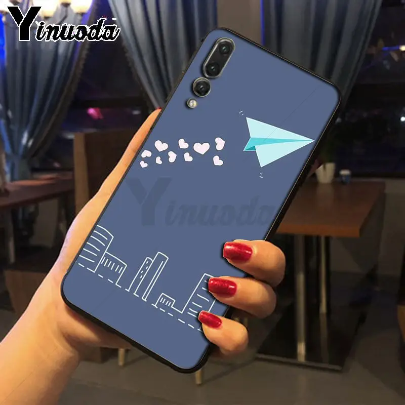 Yinuoda الكرتون الهواء الطائرة الطباعة الهاتف غطاء حافظة لهاتف huawei P20pro mate10lite p9 p10plus honor 8x 7A nova3i mate20lite فوندا