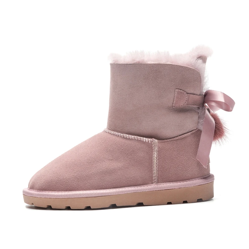 Causal Botas Cálido Enmayer Nieve Cr1751 Brown De gray Invierno Pajaritas Redonda Bajo 34 pink Zapatos Mujeres Punta Señora Talla 40 Tobillo Moda Tacón aaEfwS