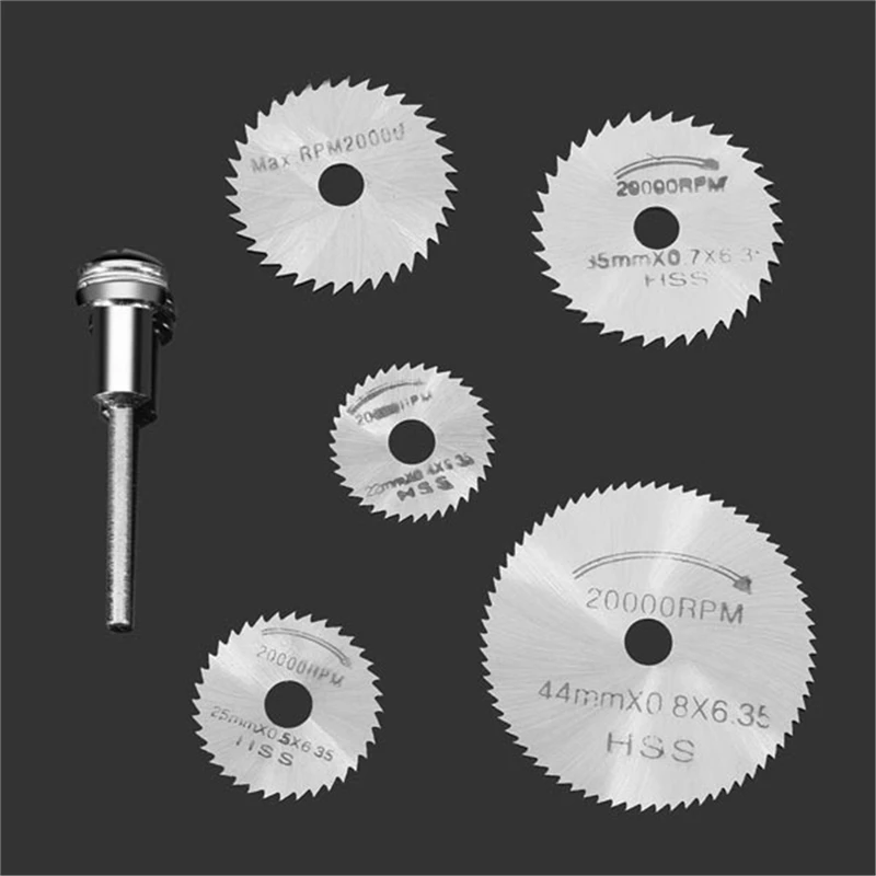 

Mini HSS Circular Saw Blades Rotary Tool For Dremel Metal Cutter Power Tool Set Cutting Diamond Discs Mandrel 6pcs/set