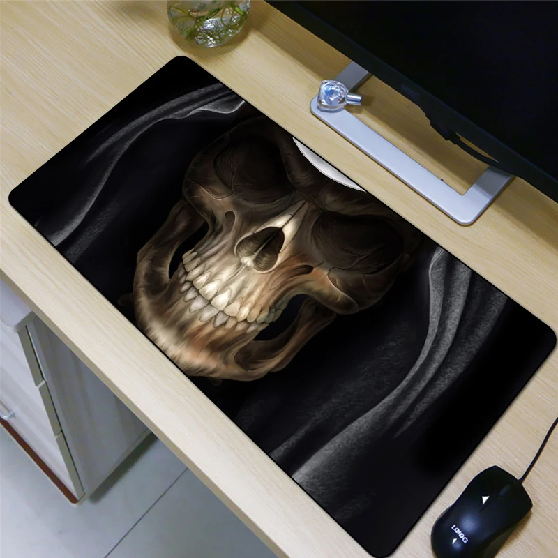Большой игровой коврик для мыши QQQRGB 80X40 серия ужасов с черепом HD украсит ваш стол