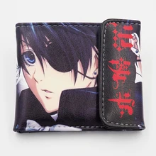 Японский Аниме Черный дворецкий Ciel Phantomhive Sebastian PU короткий кошелек с красочным принтом