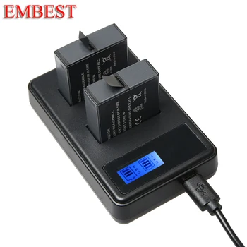 

2PCS 1220mAh Batteries Rechargeable Batteries + LED Dual Double Charger for GoPro Hero 7 6 5 Go pro Action Sport Camera