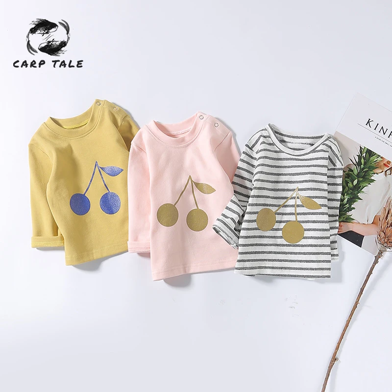 

2019 spring and autumn newborn 0-36 months shirt baby cotton bottoming shirt children's T-shirt men and women baby print T-shirt