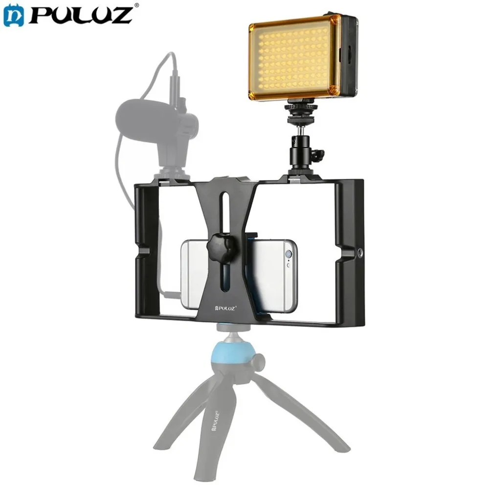 

PULUZ 2 in 1 Live Broadcast LED Selfie Light Studio Light Smartphone Video Rig Kits With Tripod Head For Mobile Phone Drop Ship