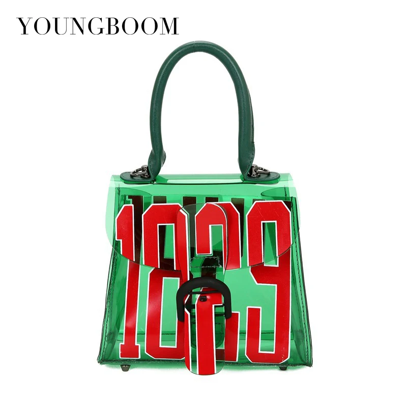 Youngboom женщины сумку Летняя Новинка 2017 г. пародия прозрачные пакет ПВХ 1892 кожаные