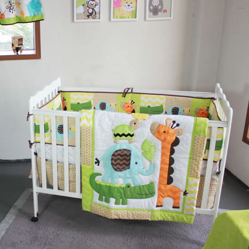 Baby Bedding Set Animal World Elephant Baby Boy Crib Bedding Sets