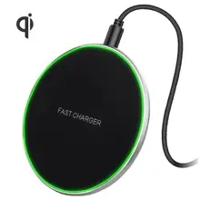 Tongdaytech 10 Вт Быстрое Qi Беспроводное зарядное устройство для Iphone X 8 XS MAX металлическая быстрая Беспроводная зарядка Каррегадор для samsung S10 S9 S8 S7