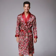 Летние Повседневное Для мужчин s банные халаты Bata Hombre миди халаты печати Тонкий Для мужчин халаты кимоно Для мужчин Африканский Шелковый мягкий Для мужчин s RobesDawp020