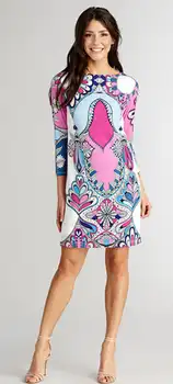 Party Dresses Hot Sale Time-limited Freeshipping Silk jersey Straight Women's Ol Elegant Knitted One-piece Dress Print !