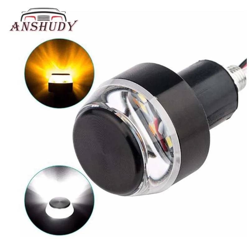 

1pc LED Motorcycle Turn Signal Lamp DRL Daytime Running Lights 12SMD Motor Bike Handlebar Bulb 2Colors White Yellow 12V