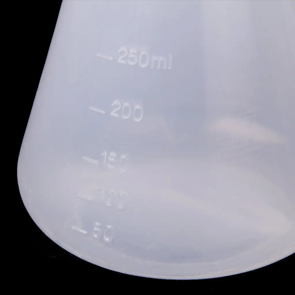BLEL Hot Plastic Transparent laboratory chemical Erlenmeyer flasks Container Bottle-250 ml
