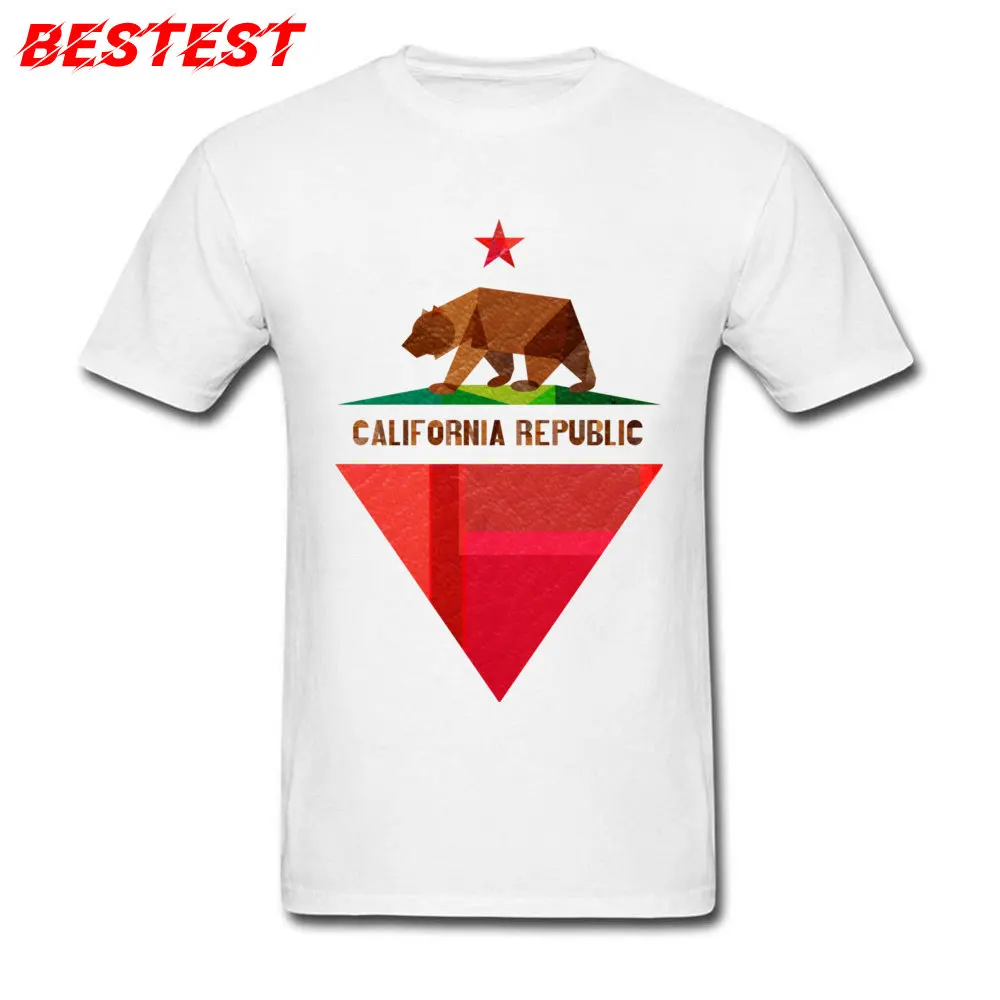California Funny Tees Short Sleeve for Men Cotton NEW YEAR DAY O Neck Top T-shirts Custom Tee-Shirt Hip Hop Top Quality California white
