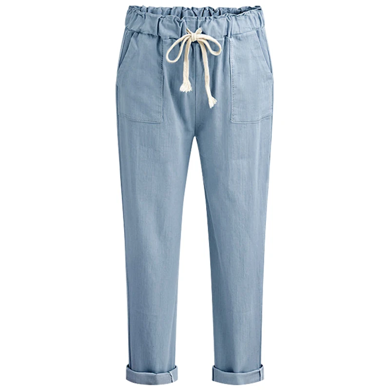 Aikeec Plus Size M - 6XL Women's Pants 2018 Summer Elastic Drawstring Ankle Length Harem Pants Casual Thin Trousers For Women Pants