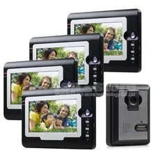 DIYSECUR Pantalla a Color de 7 pulgadas Teléfono Video de La Puerta Visual Intercom Mano envío INFRARROJOS de Visión Nocturna 1 Cámara 4 Del Monitor de Seguridad Para El Hogar