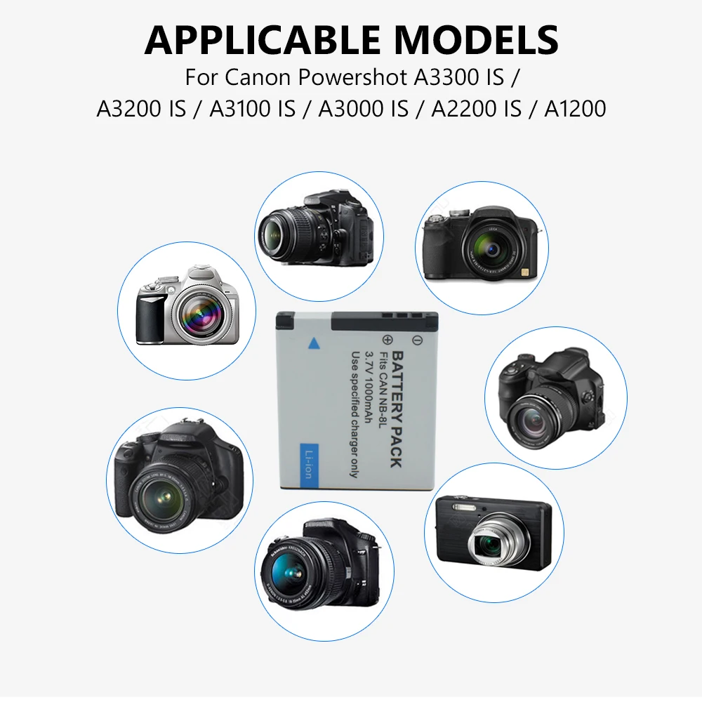 3 7 в 1000 мАч 1 шт. NB 8L NB8L аккумуляторная батарея для камеры Canon Powershot A3100 A3200 A3300 IS A2200