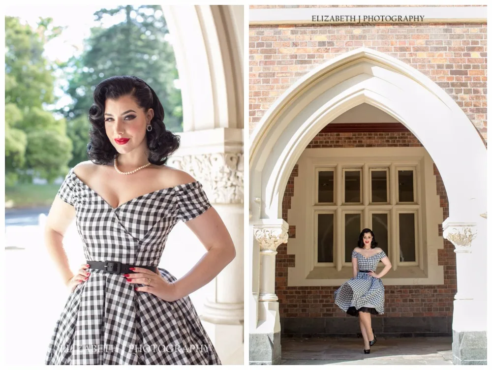 40-vintage 50 s Одри Хепберн Милая декольте качели fatale платье в черно-белую клеточку плюс Размер рокабилли платья в стиле Пинап