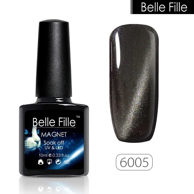 Belle Fille кошачий глаз УФ лака для ногтей гель с золото принесет линии телесного