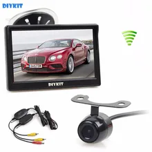 DIYKIT Wireless 5 inch TFT LCD Car Monitor Suction Cup and Bracket + Rear View Camera Car Camera Parking System
