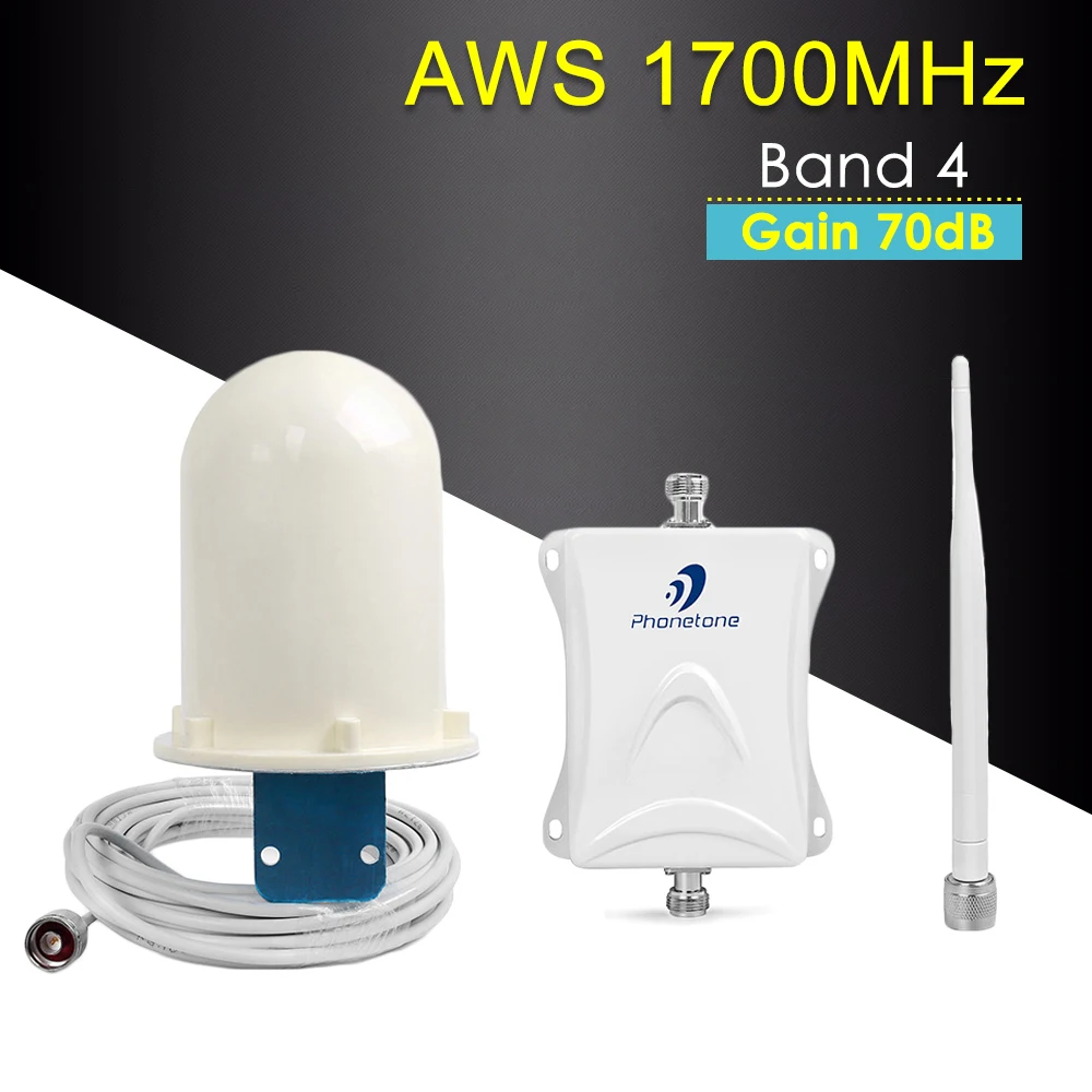 

Cellular Signal Booster 3G 4G Amplifier Cell Phone Signal Booster 1700MHz 4G Repeater Mobile Phone Signal Repeater Amplifier Kit