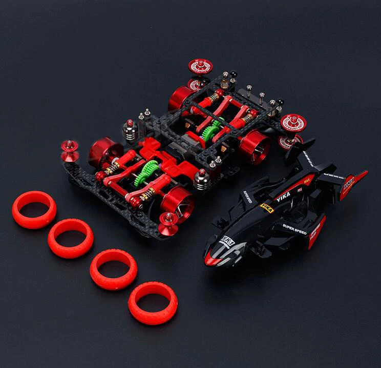 

1/32 Scale YIKA Mini 4WD Car Model YK1 Four Suspension Blue/Red (Not Assembled)