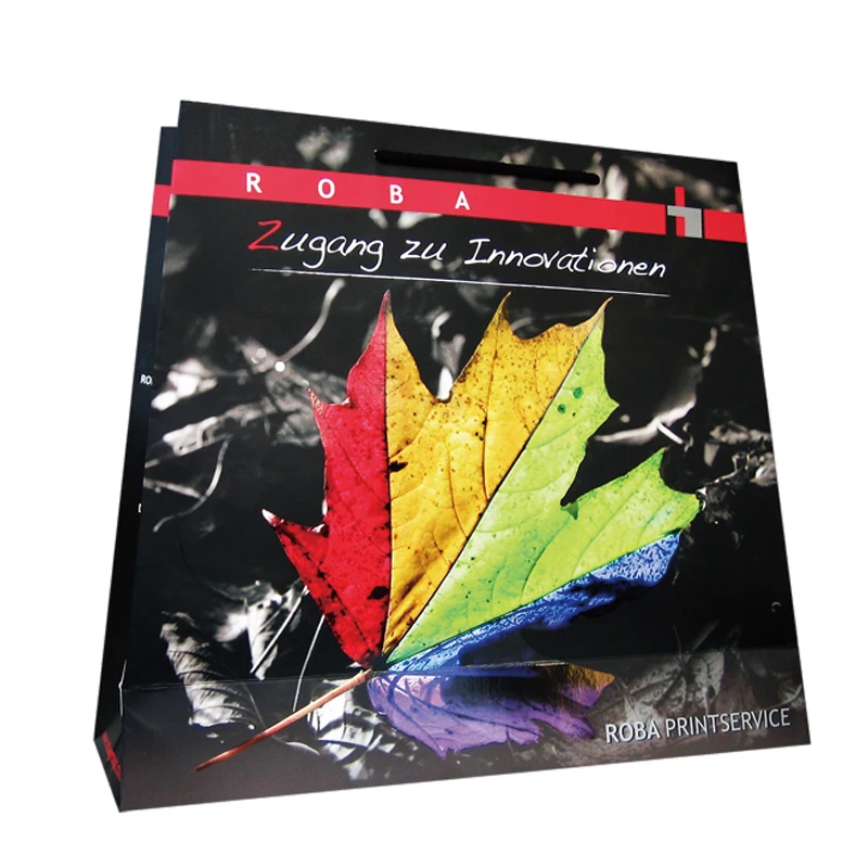 Trapezoid Shape Luxury Paper Bags With Graphic Printing