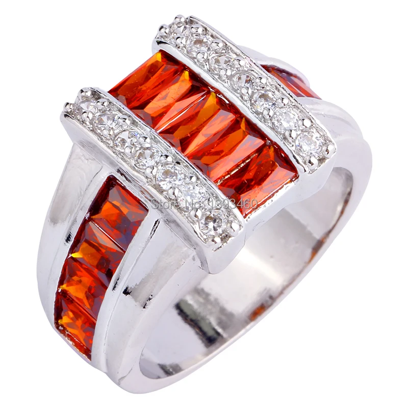 lingmei Unique Fashion Women Party Jewelry New 2017 Red Garnet AAA Silver Color Ring Size 7 8 9 10 Wholesale | Украшения и