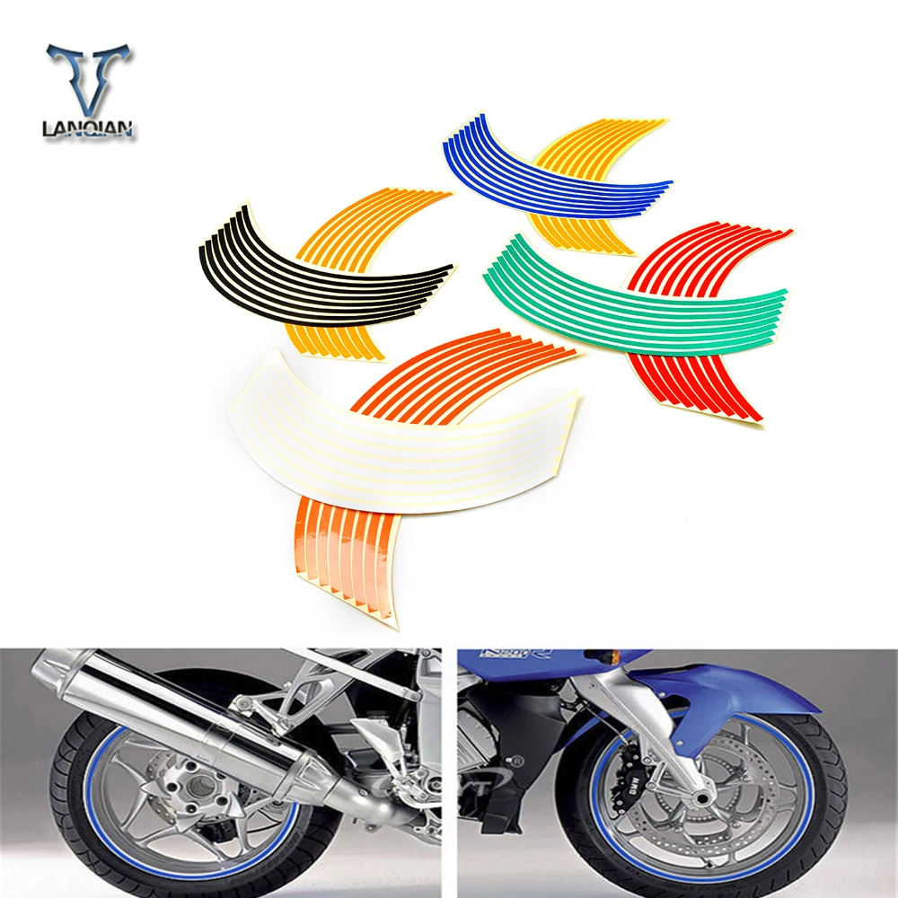 17/18 inch Colorful motorcycle stickers and decals Reflective Rim moto Stripe Tape for yamaha FZ8 FZ-09 FJR1300A FJR1300 ABS FZ6