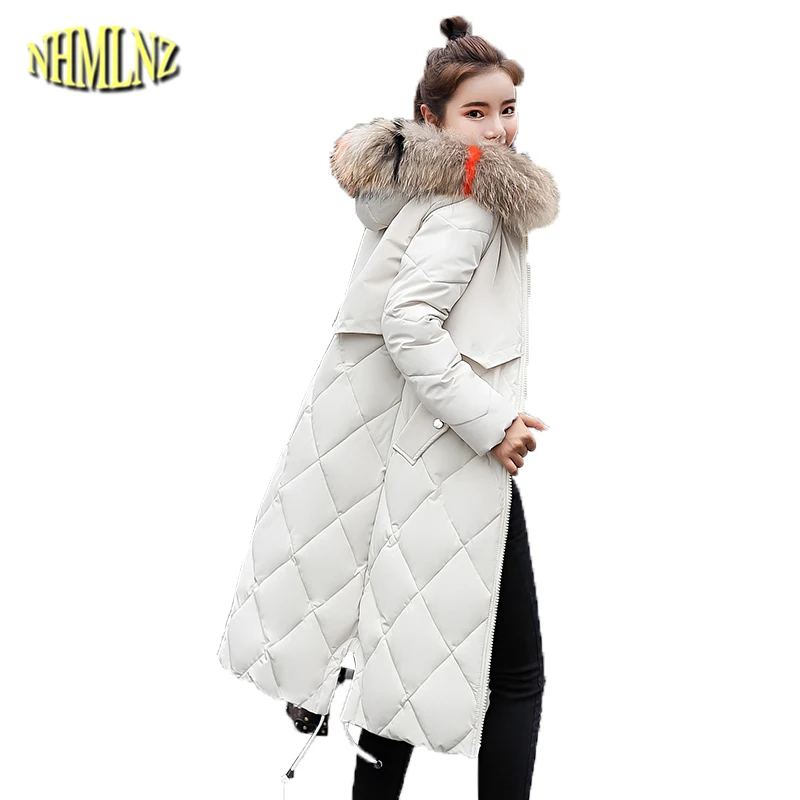 

2019 Winter Cotton Coat Women Solid Long Parkas Long sleeve Warm Hooded Slim Cotton Jacket Female Outwear Large size 3XL DAN318
