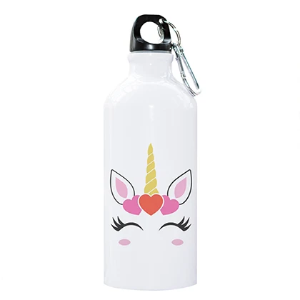 Бутылка для женщин, подарок, дизайн, тематика единорога, Спортивная бутылка для воды с цветами и единорогами, алюминиевый светильник с принтом для девочек - Цвет: D