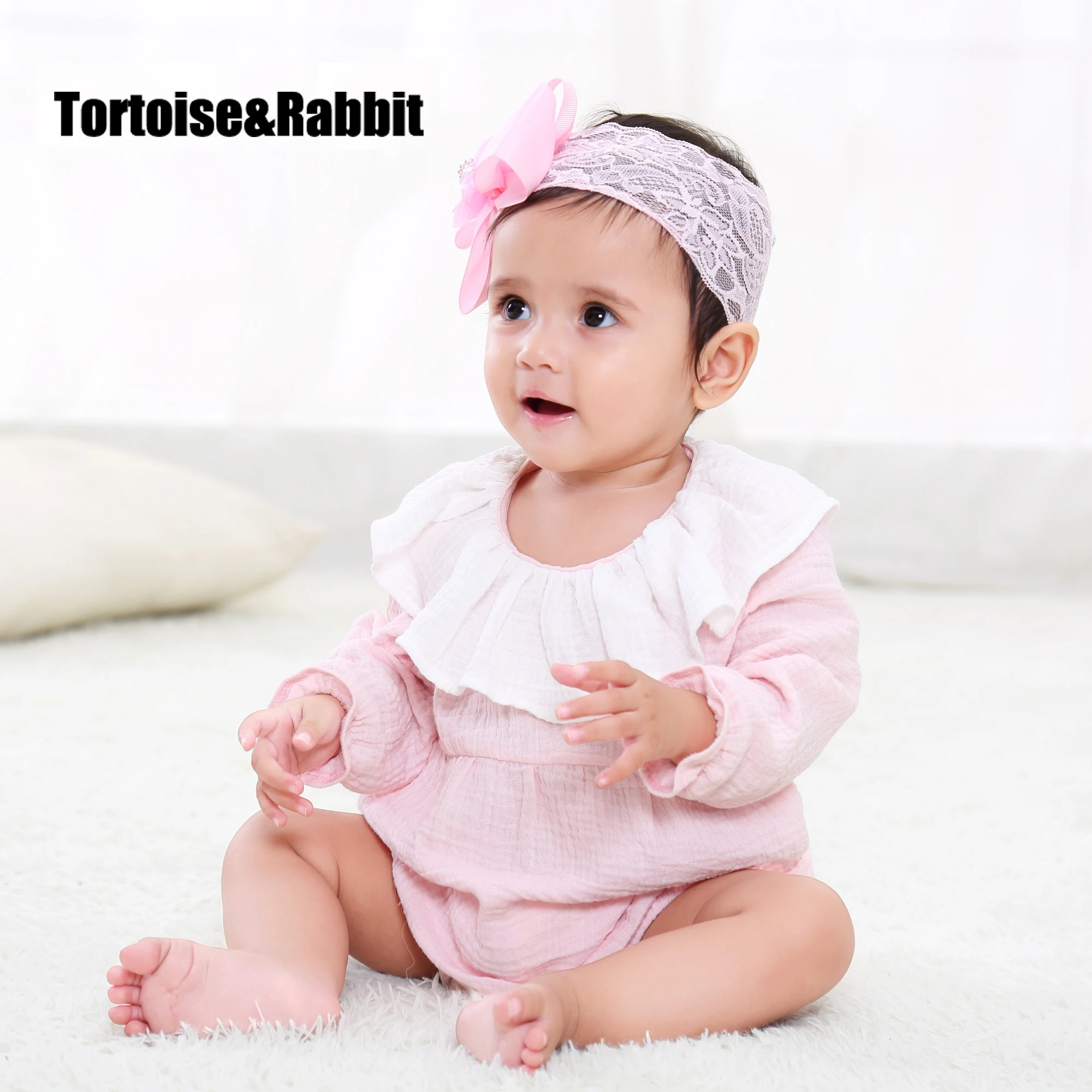 

Baby Girls Ruffles Cuff Bodysuits Organic Cotton Newborn Girl Clothing Baby's Underwear Toddler Long Sleeve Infant Jumpsuit