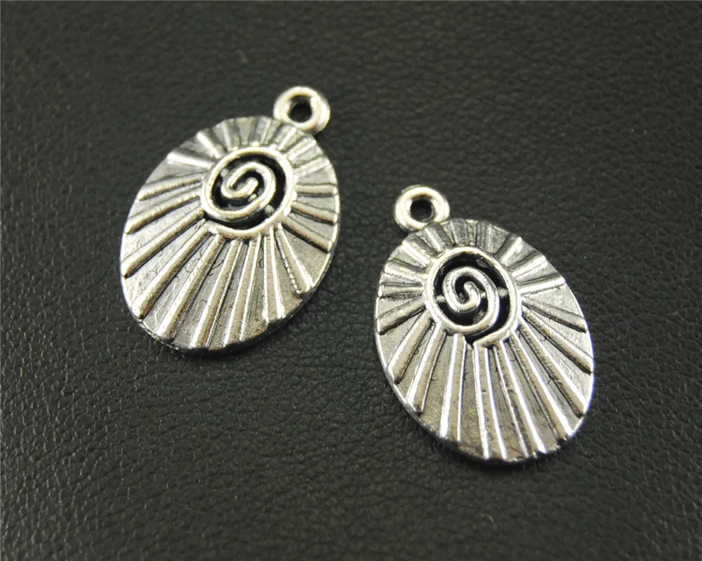 

8pcs Antique Sliver vortex eddy spiral Round Charm DIY Jewelry Findings Accessories 14x20mm A1565