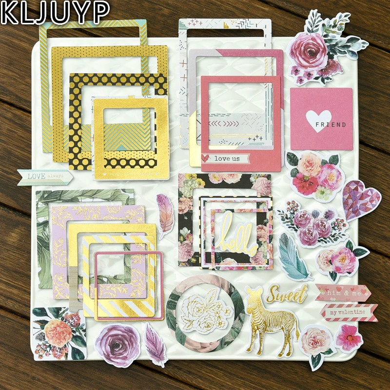 Kljuyp32pcs甘い写真愛の花フレームカードストックダイカットdiyスクラップブッキング フォトアルバム装飾工芸品 Cardstock Cardstock Die Cutscardstock Scrapbooking Aliexpress