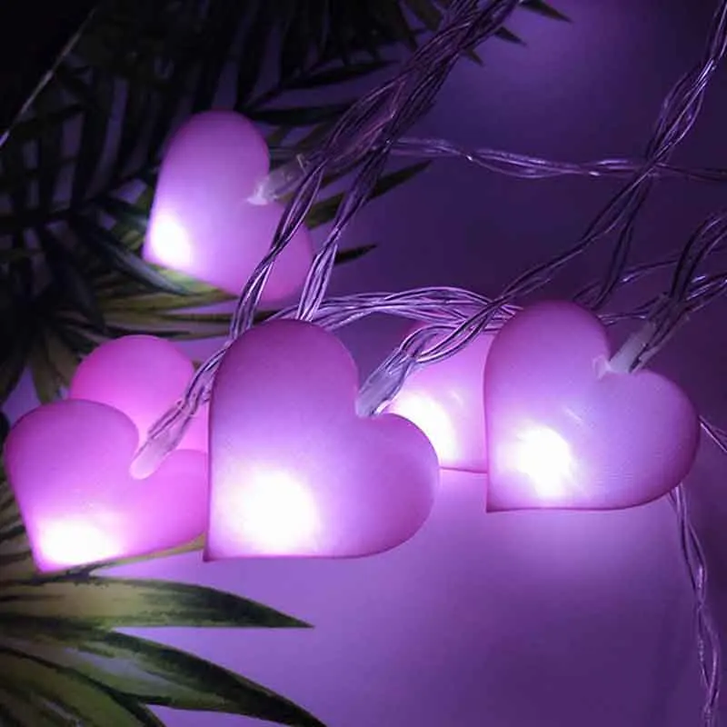 

Outdoor LED String Lights Battery Operated Heart Love Garland Light String Home Garden Wedding Party Ourdoor Decorations