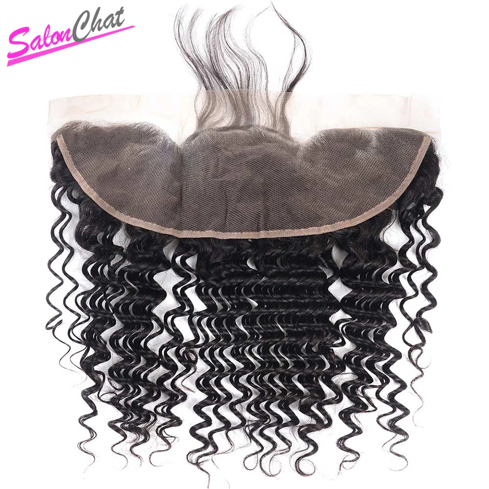 Brazilian Deep Wave Frontal 13x4 Ear To Ear Lace Frontal Closure With Baby Hair Remy Human Hair Frontal 8-20 Inch SalonChat