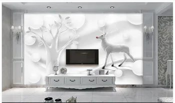 

Custom 3d wallpaper for walls 3 d wall murals wallpaper Northern wind elk stereo background wall paper 3d home decor living room