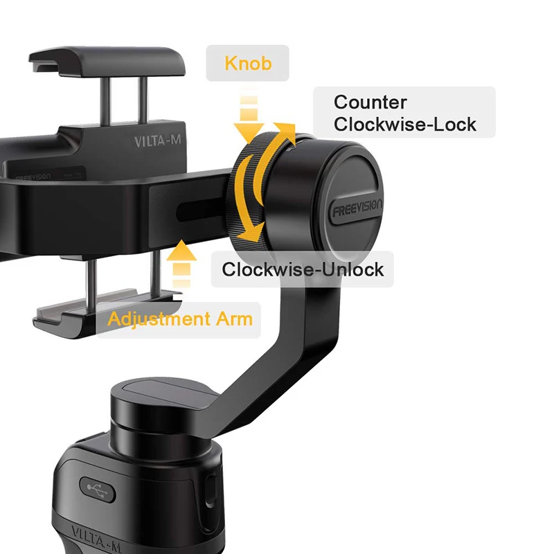 Freevision Vilta-М 3-осевое переносное карданное Bluetooth стабилизатор портативный шарнирный держатель для iPhone Android смартфоны для экшн-Камеры GoPro HERO