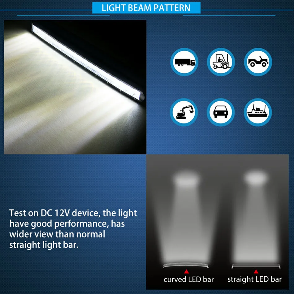 5D CURVED single row CREE led light bar (6)