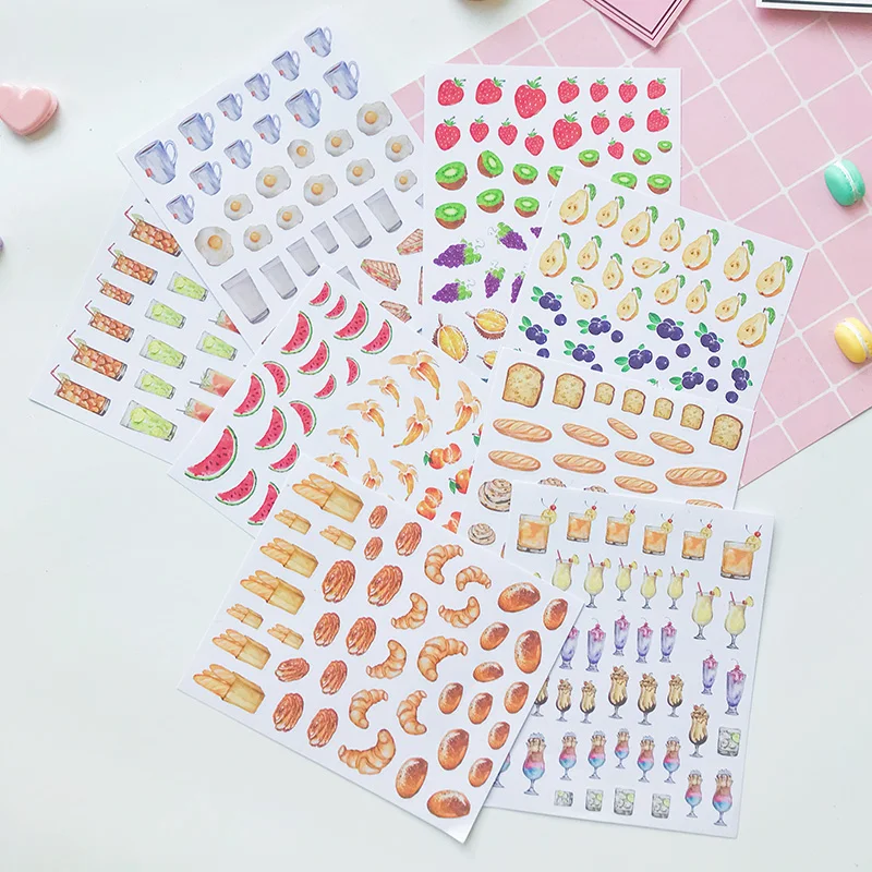 

KLJUYP 8pc Fruits Stickers Set for Scrapbooking Happy Planner/Card Making/Journaling Project