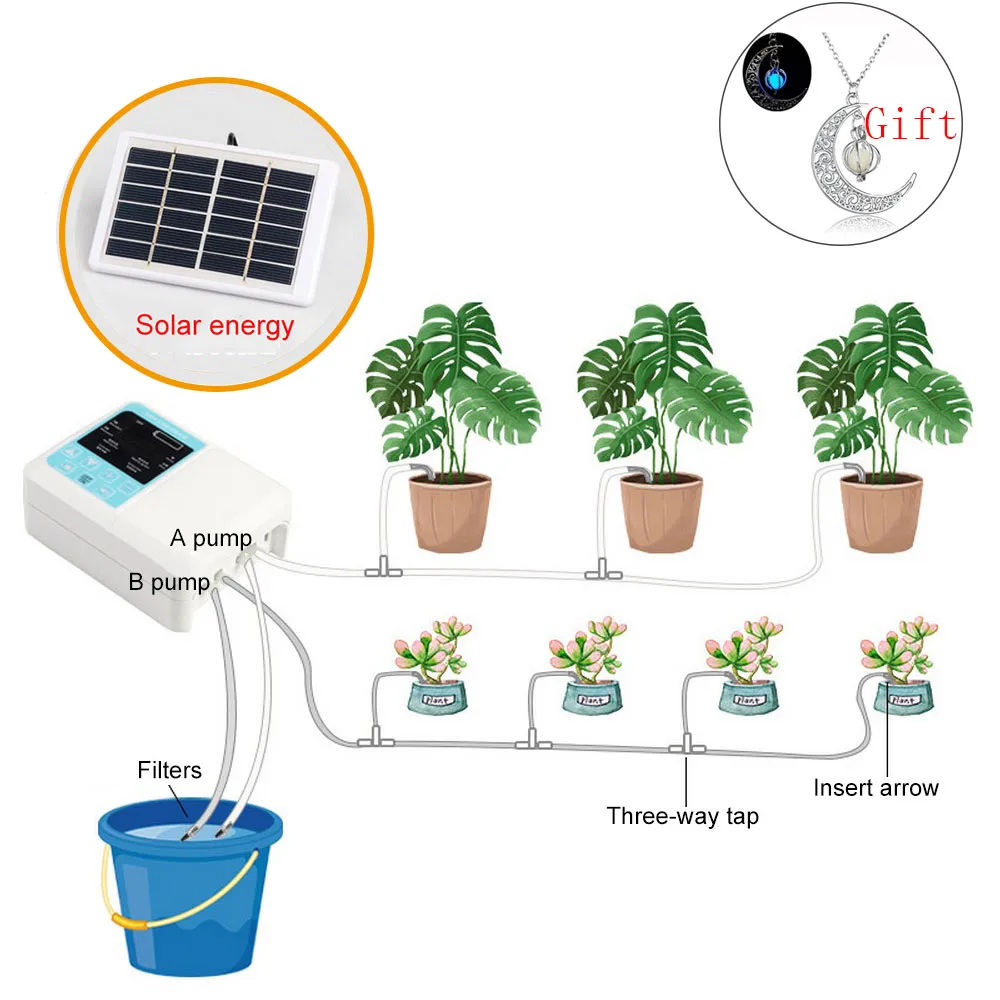 Новое интеллектуальное садовое автоматическое устройство орошения солнечной энергии зарядки водяной насос таймер системы горшечных растений капельного орошения