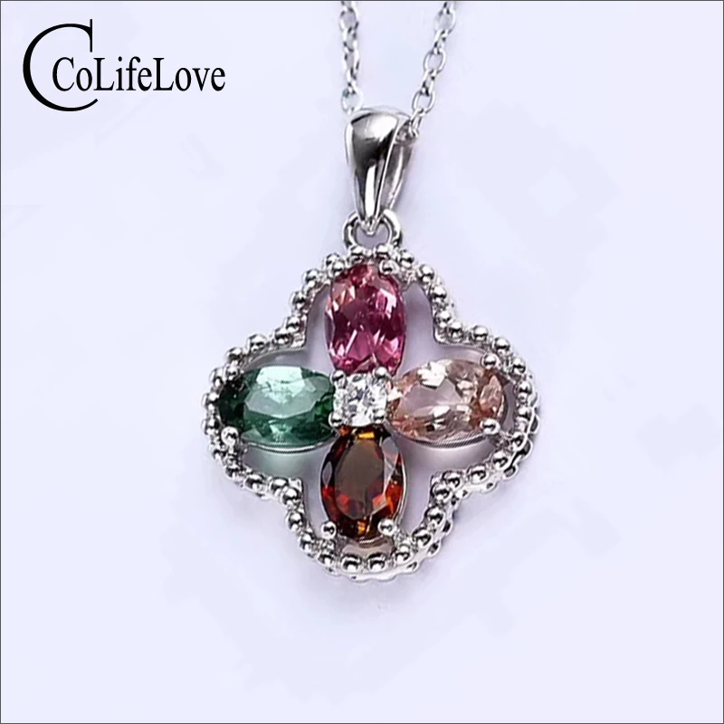 

Fashion Silver Tourmaline Pendant for Party Natural Tourmaline Silver Pendant Solid 925 Silver Tourmaline Jewelry Gift for Girl