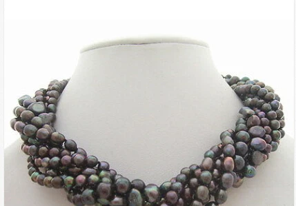 

Beautiful 8row Black Pearl Necklace